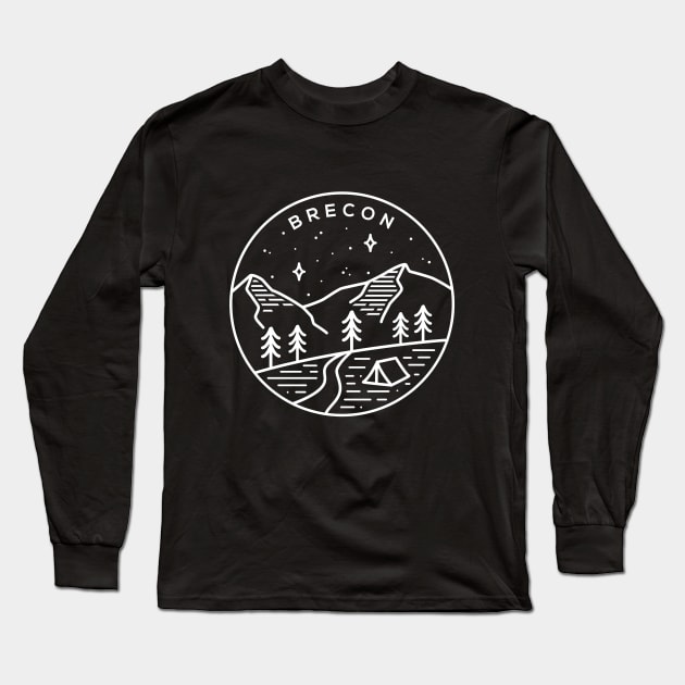 Brecon Beacons National Park Wales Emblem - Black Long Sleeve T-Shirt by typelab